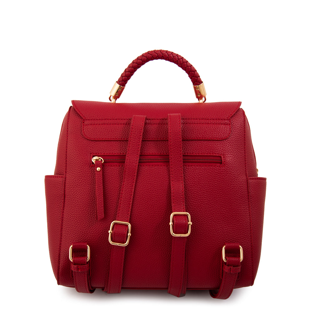 Mochila con tapa rosy mediana rojo