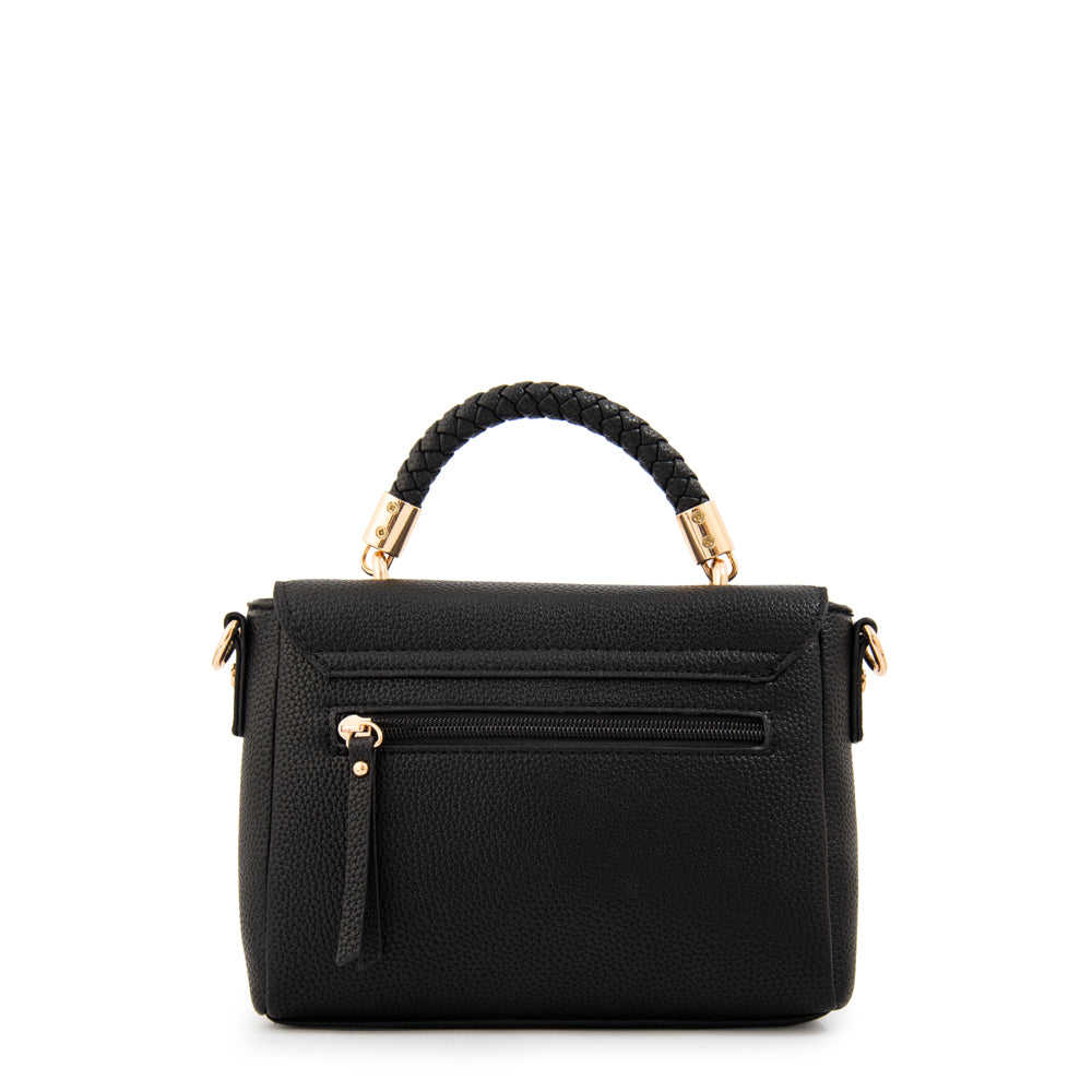 Cartera bandolera con tapa rosy pequeña negro