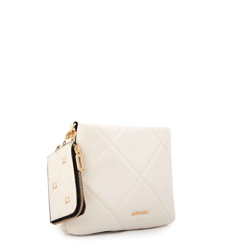 Cartera Bandolera keny pequeña blanco crudo
