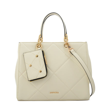 Cartera tote keny pequeña blanco crudo