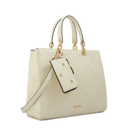 Cartera tote keny pequeña blanco crudo