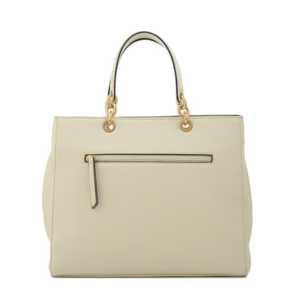Cartera tote keny pequeña blanco crudo
