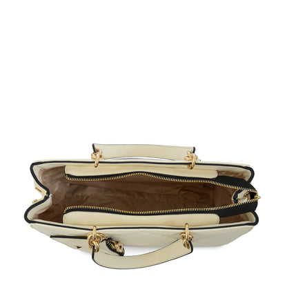 Cartera tote keny pequeña blanco crudo