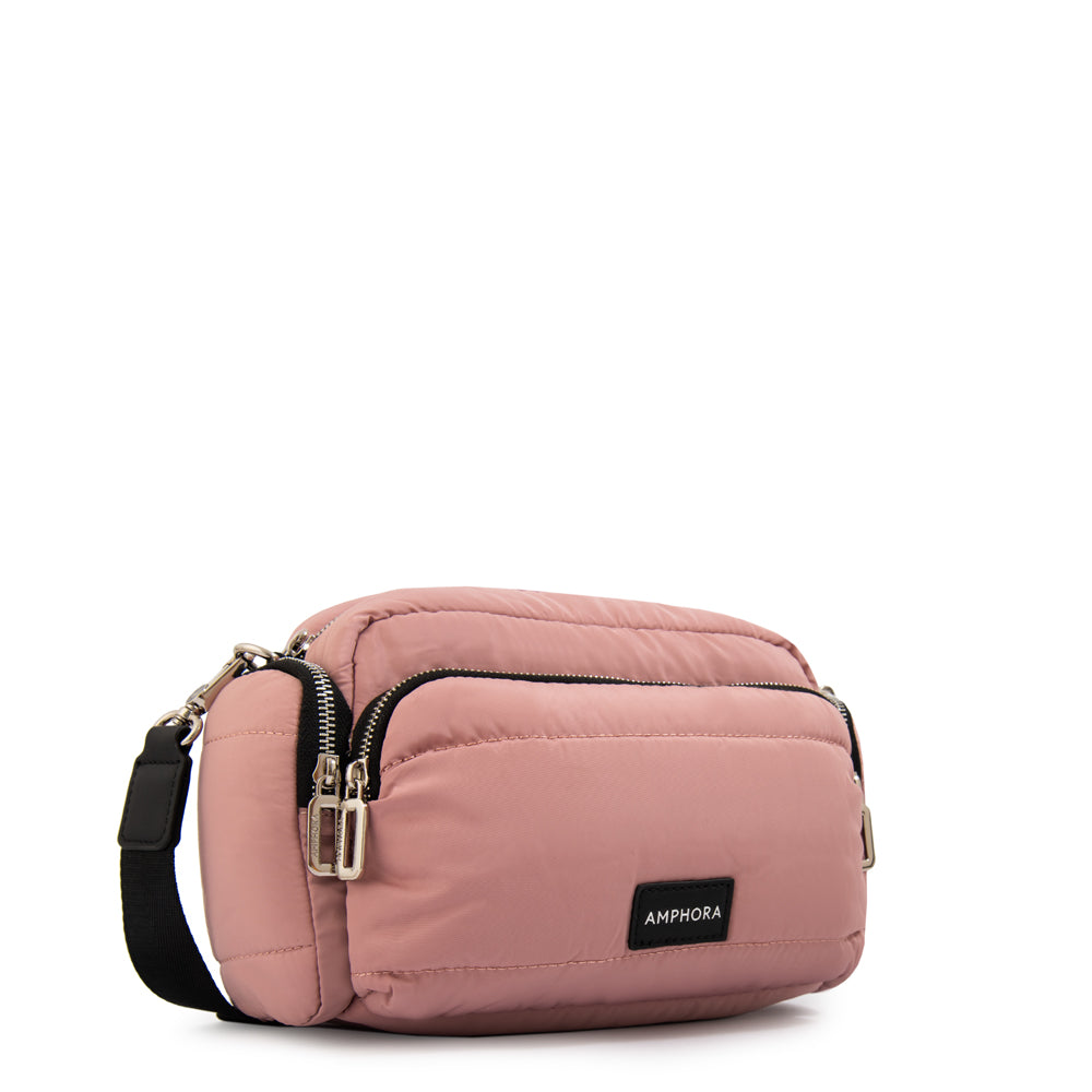 Cartera bandolera melina mediana rosa viejo