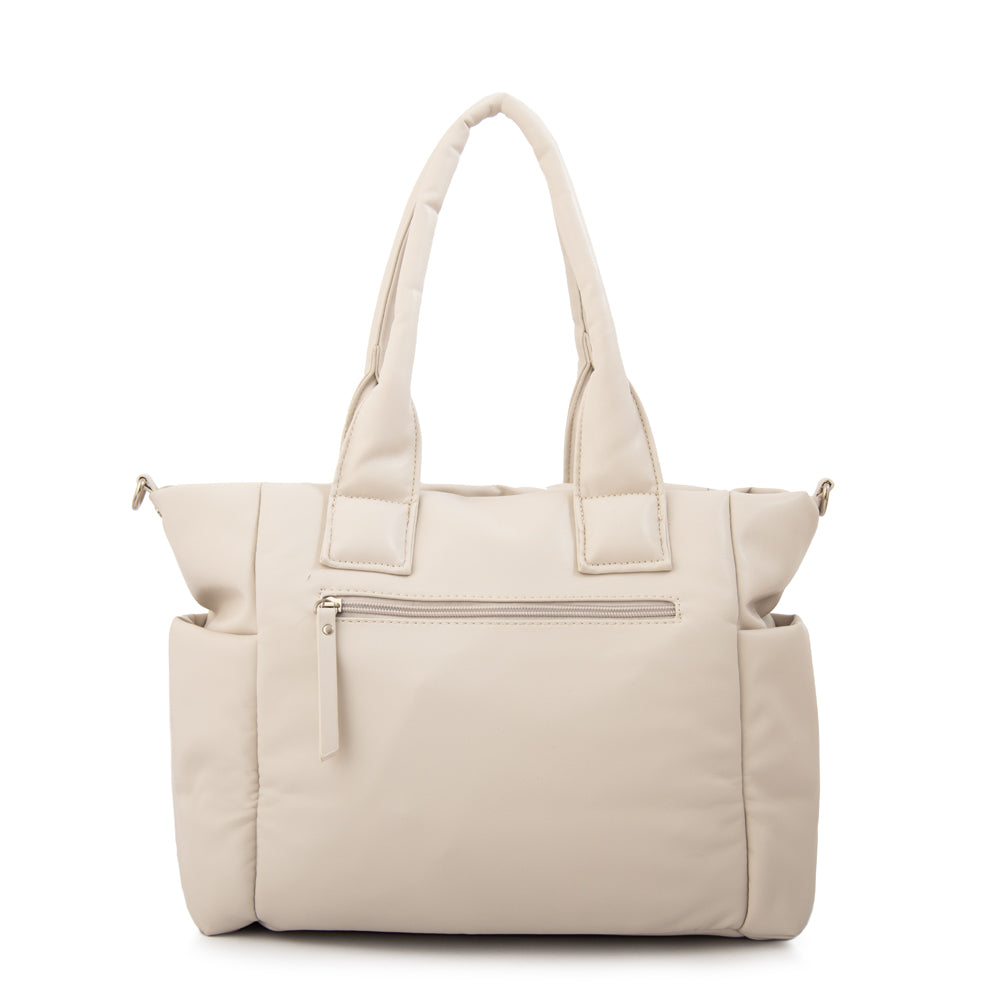 Cartera tote gelatto grande blanco crudo