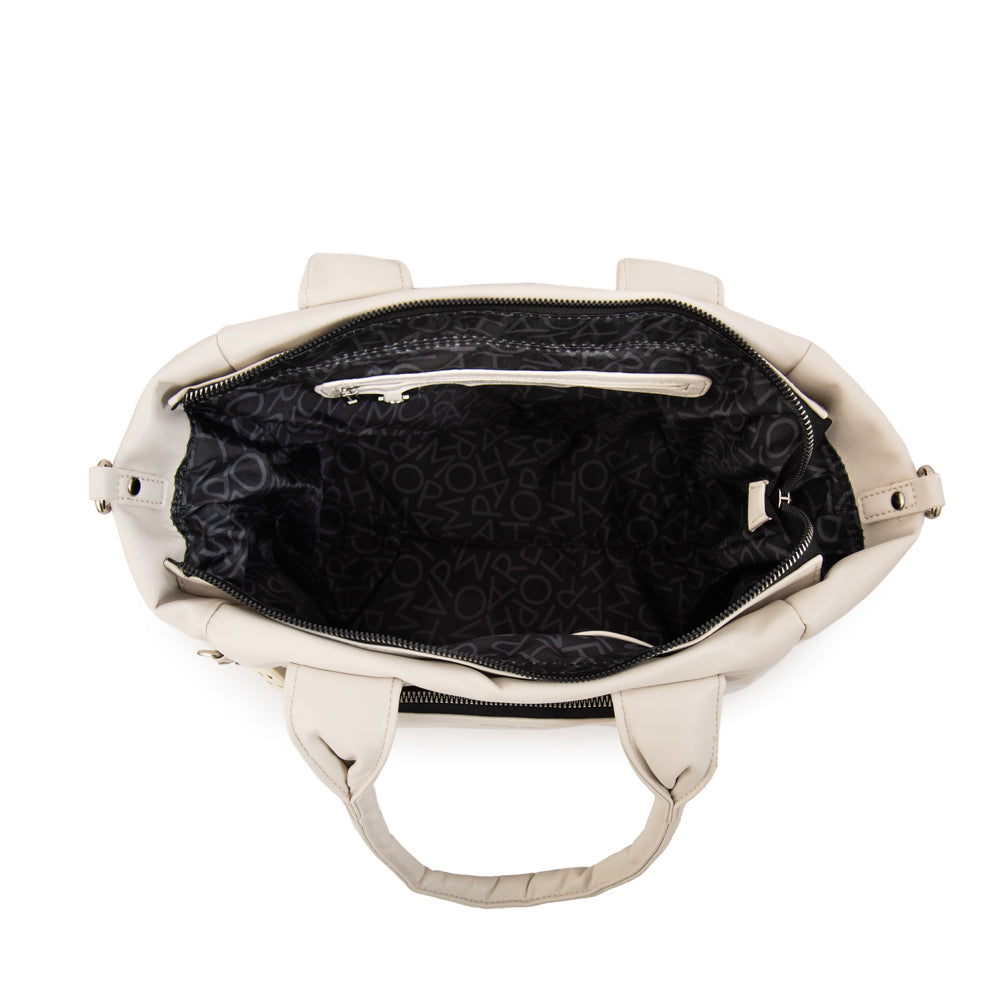 Cartera tote gelatto grande blanco crudo