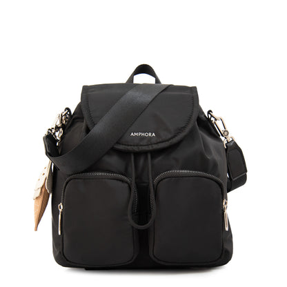 Mochila con tapa gelatto mediana negro especial