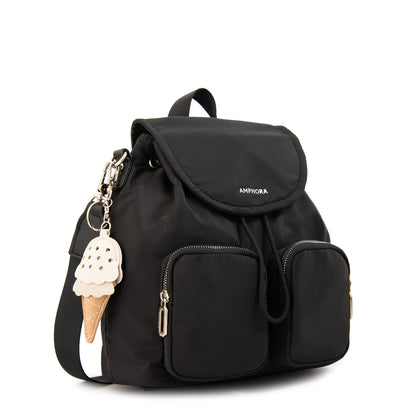 Mochila con tapa gelatto mediana negro especial