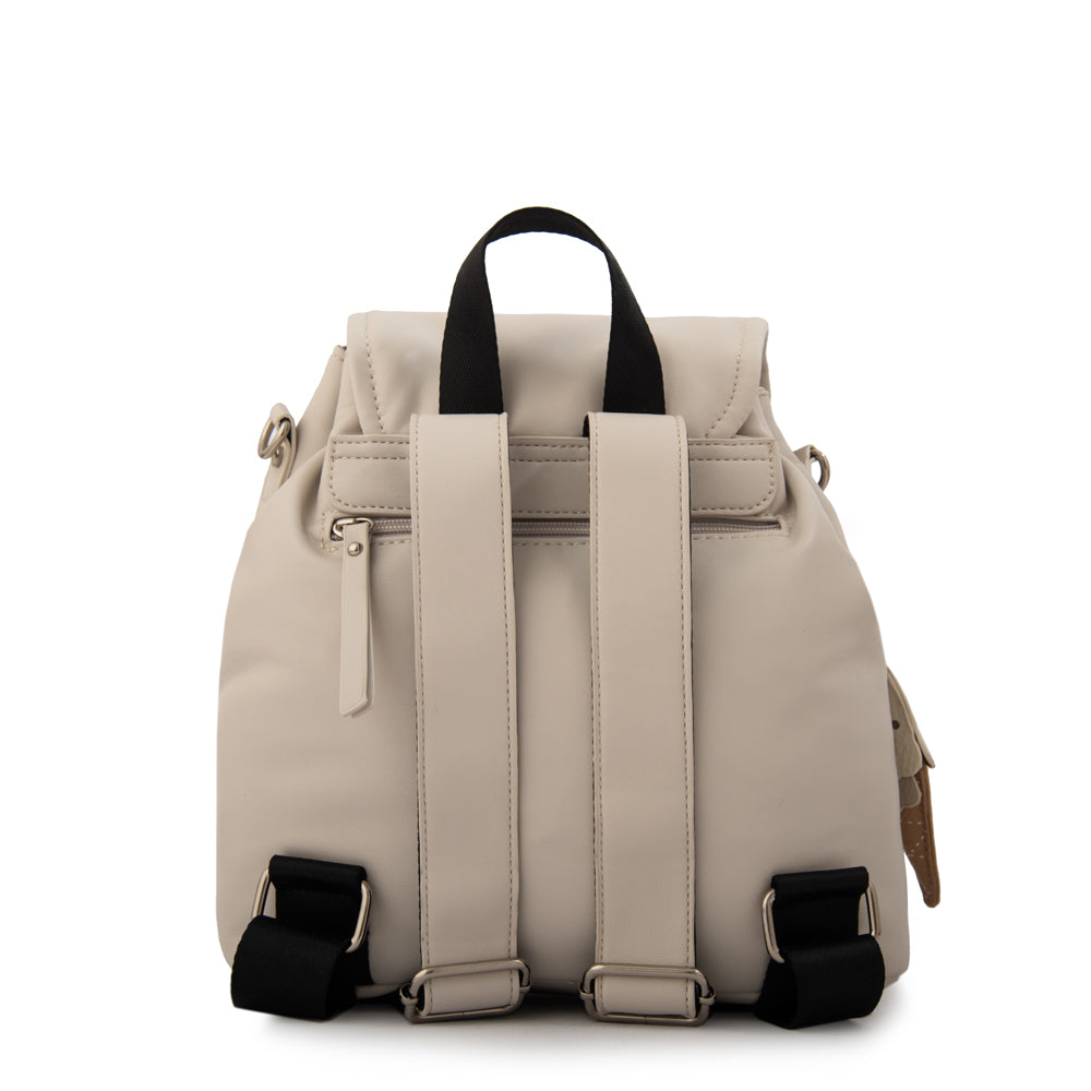 Mochila con tapa gelatto mediana blanco crudo
