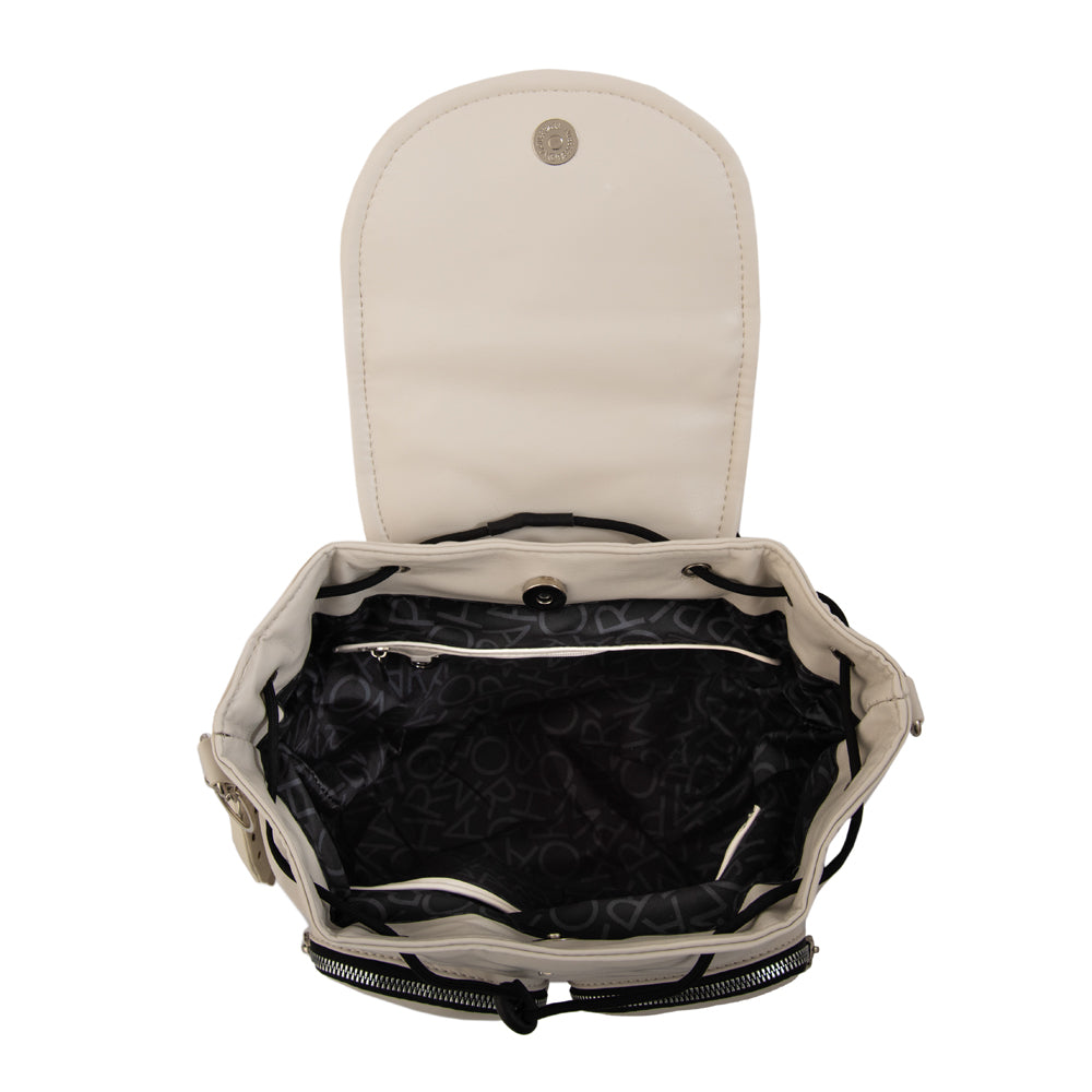 Mochila con tapa gelatto mediana blanco crudo
