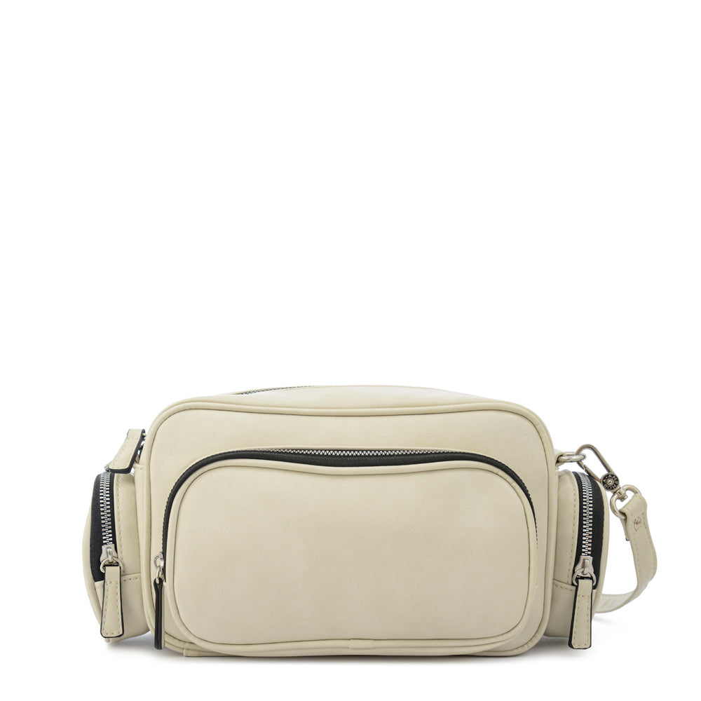 Cartera bandolera yanis pequeña blanco crudo