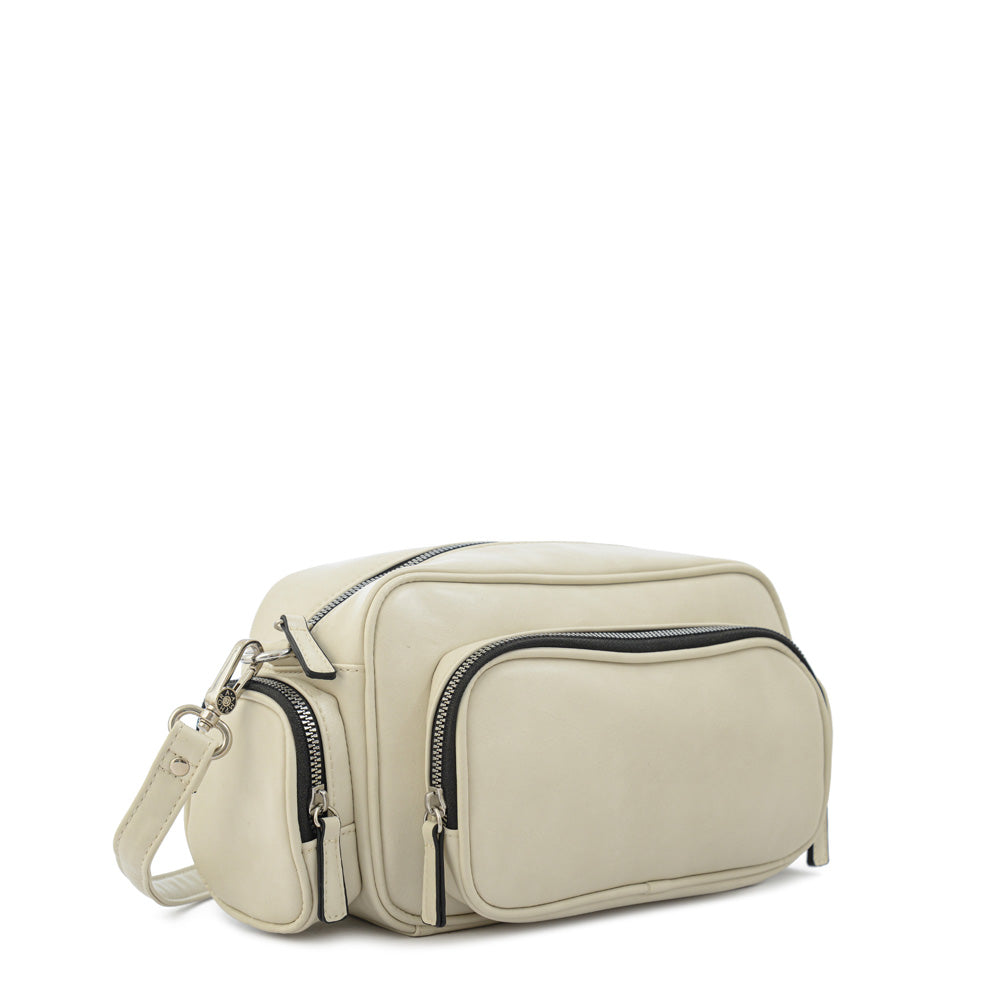 Cartera bandolera yanis pequeña blanco crudo