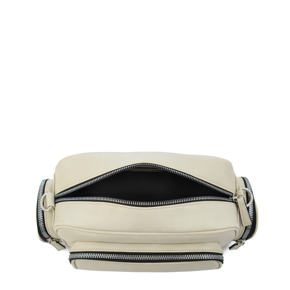 Cartera bandolera yanis pequeña blanco crudo