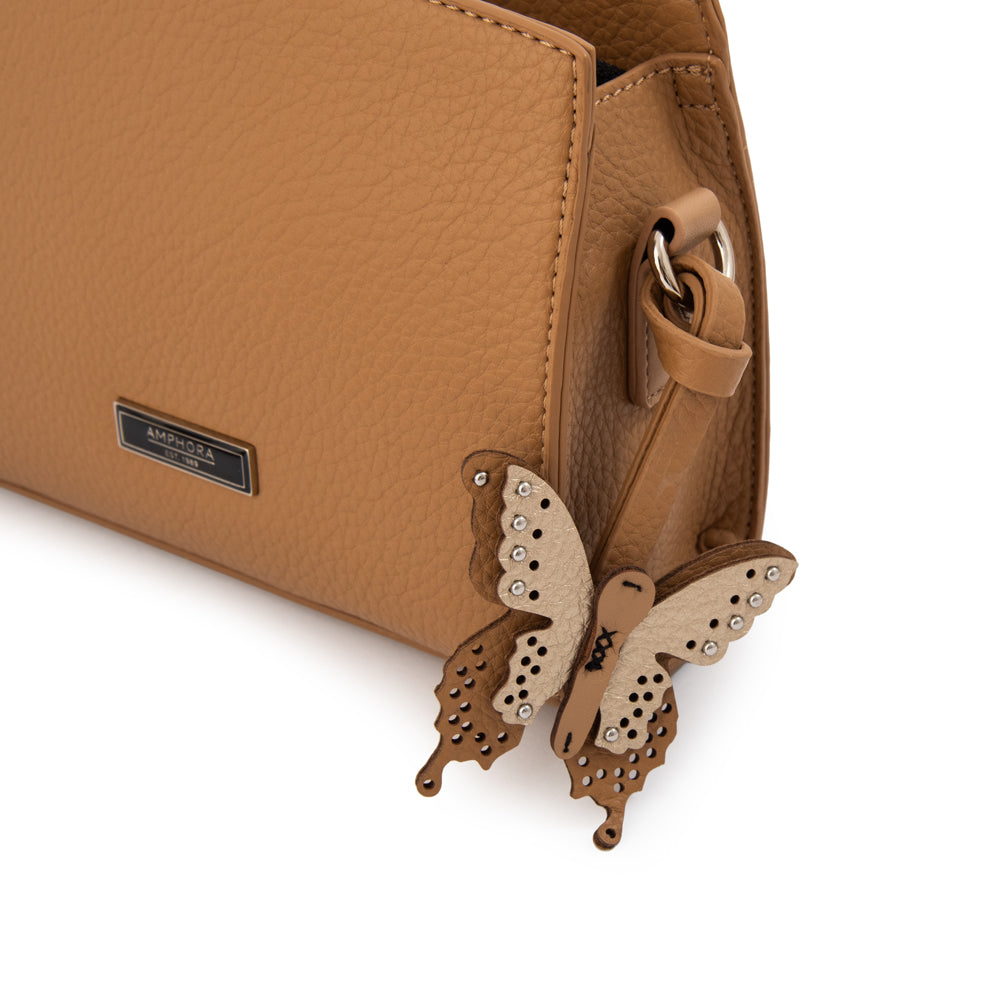 Cartera bandolera maripi pequeña camel