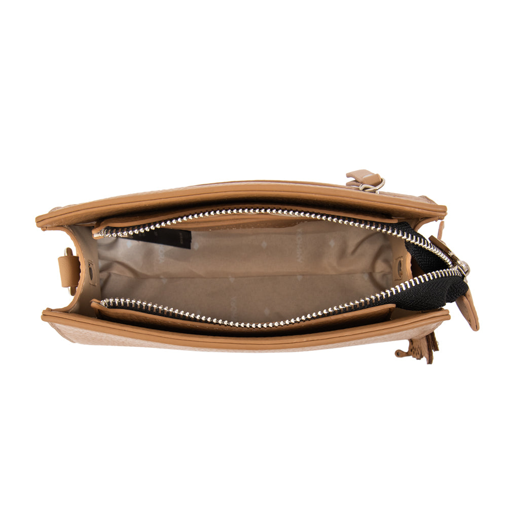 Cartera bandolera maripi pequeña camel