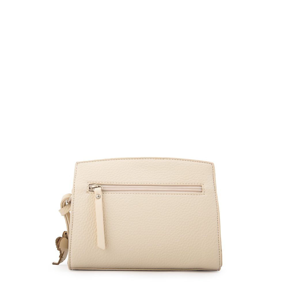 Cartera bandolera maripi pequeña blanco crudo