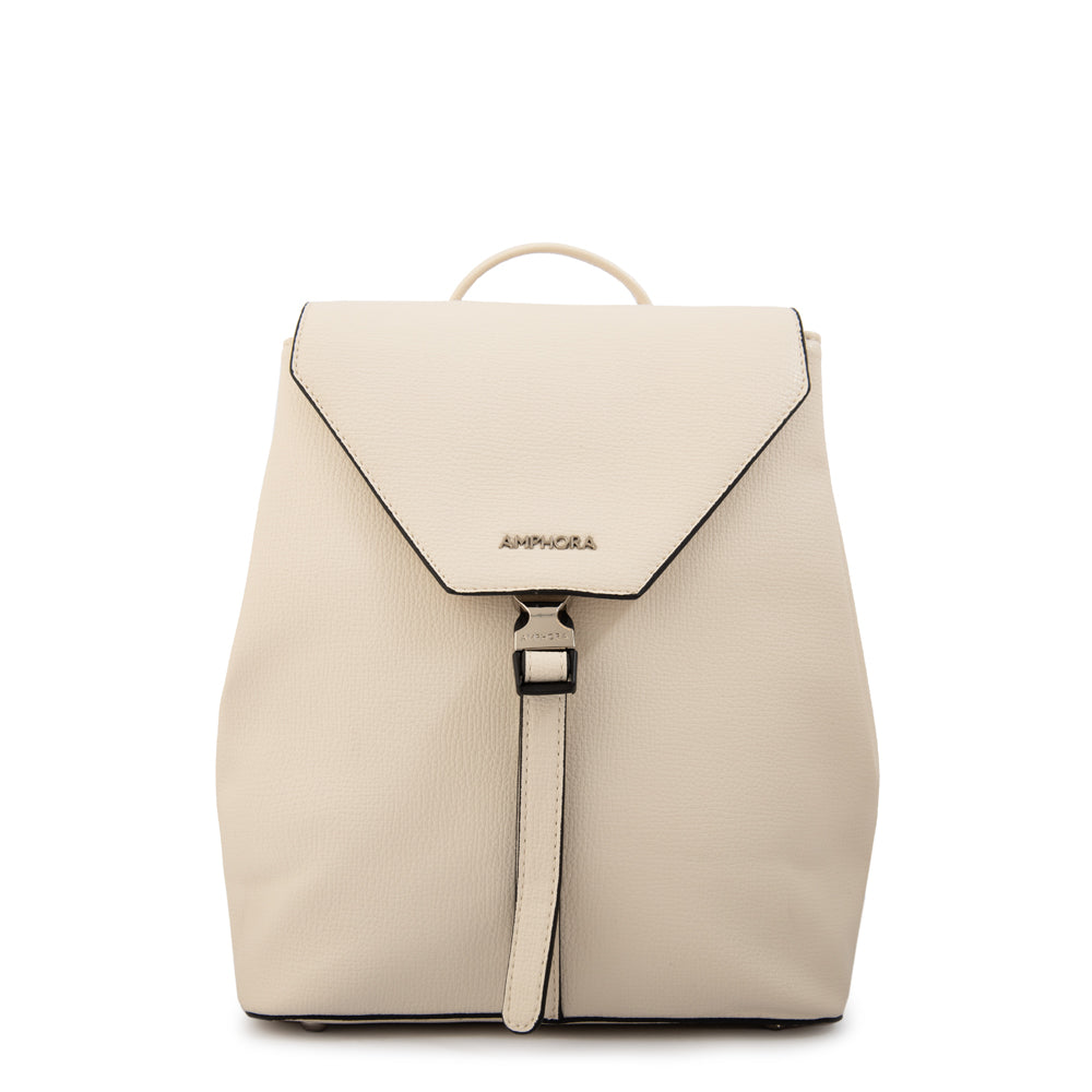 Mochila con tapa dayla mediana blanco crudo