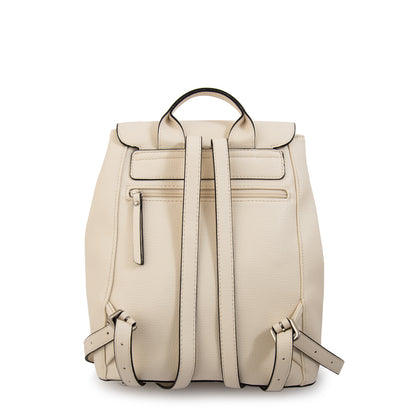 Mochila con tapa dayla mediana blanco crudo