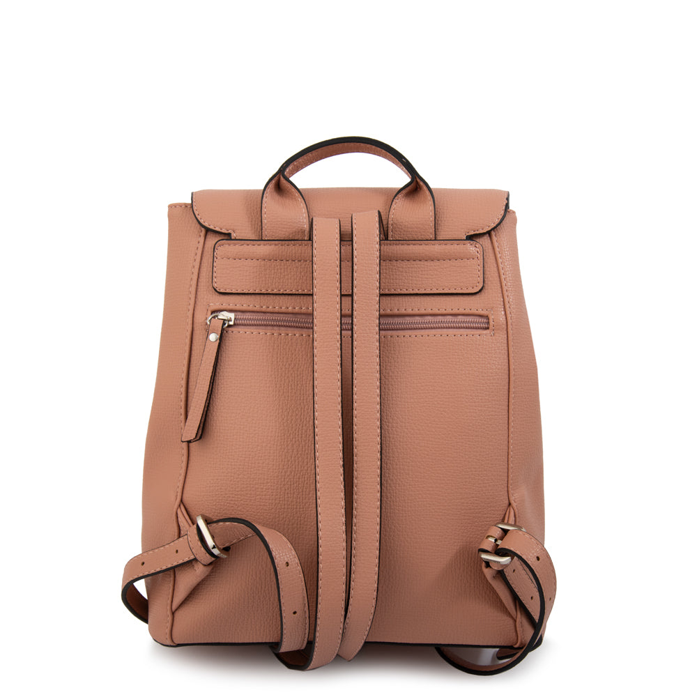 Mochila con tapa dayla mediana rosa viejo