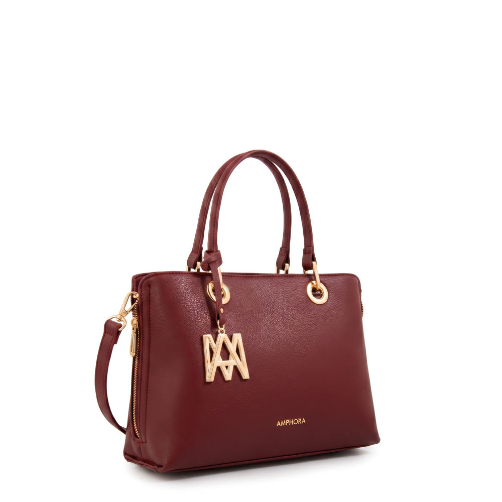 Cartera tote laia rojo oscuro