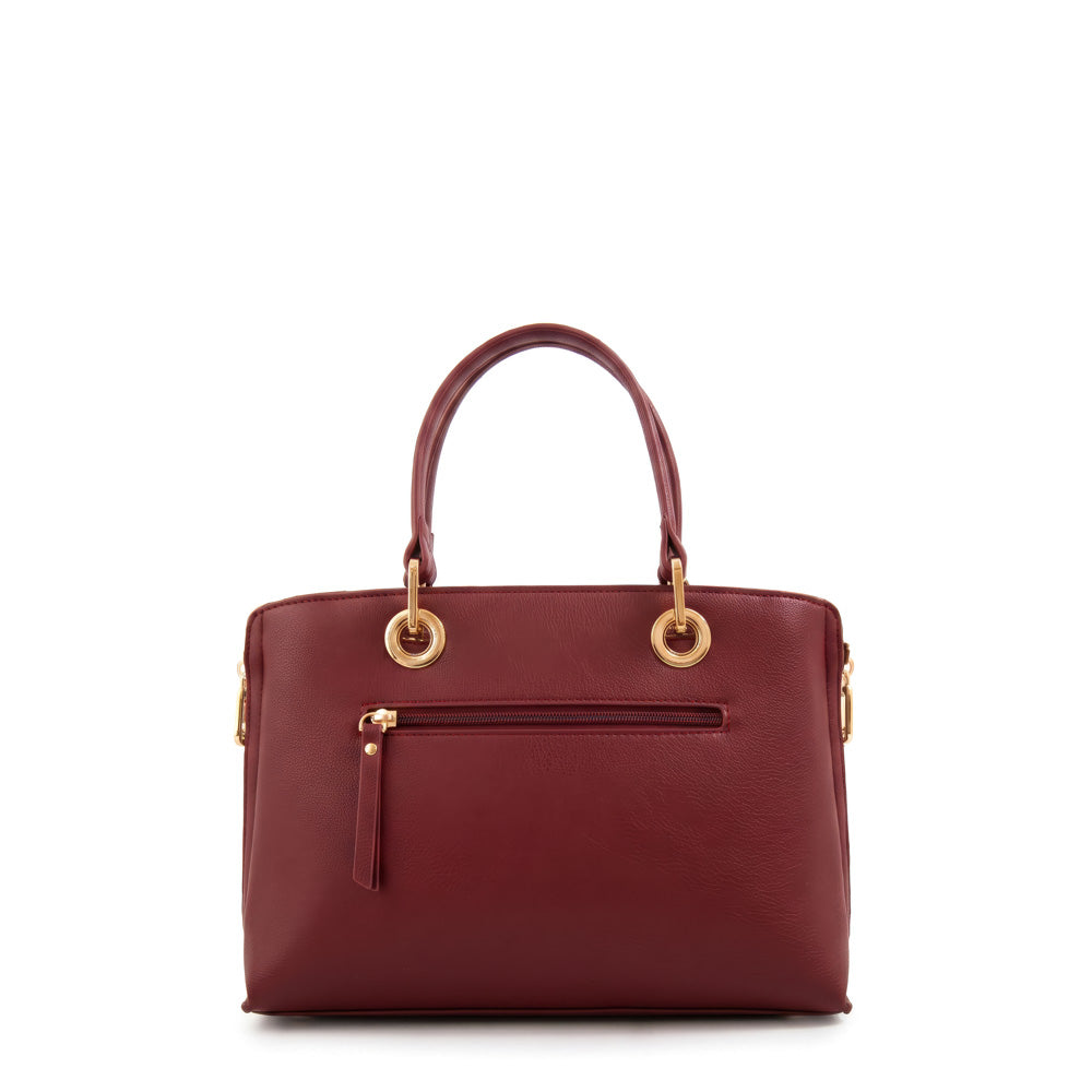 Cartera tote laia rojo oscuro