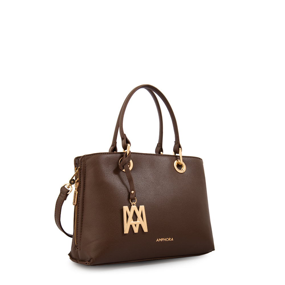 Cartera tote laia mediana café oscuro