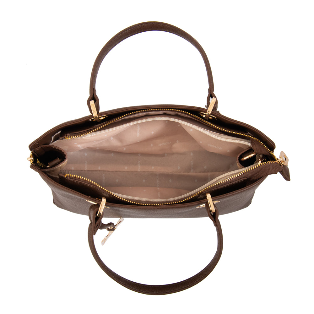 Cartera tote laia mediana café oscuro