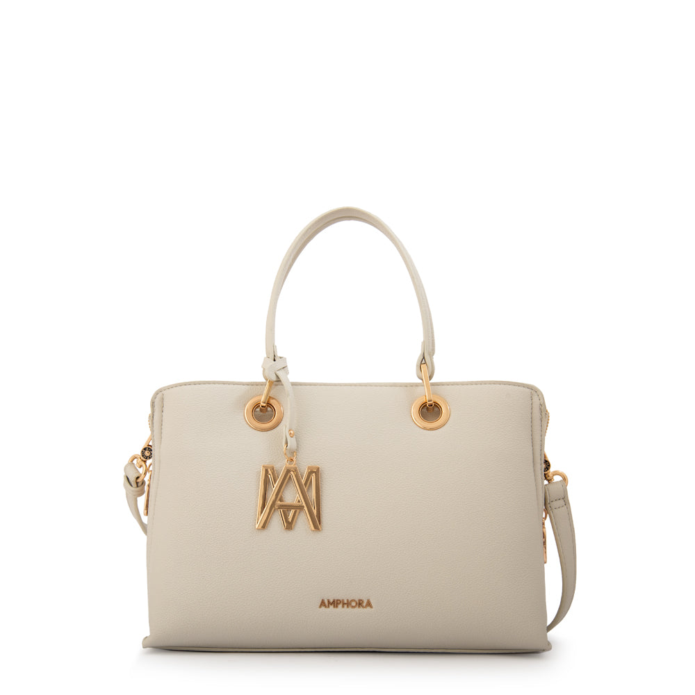 Cartera tote laia mediana blanco crudo