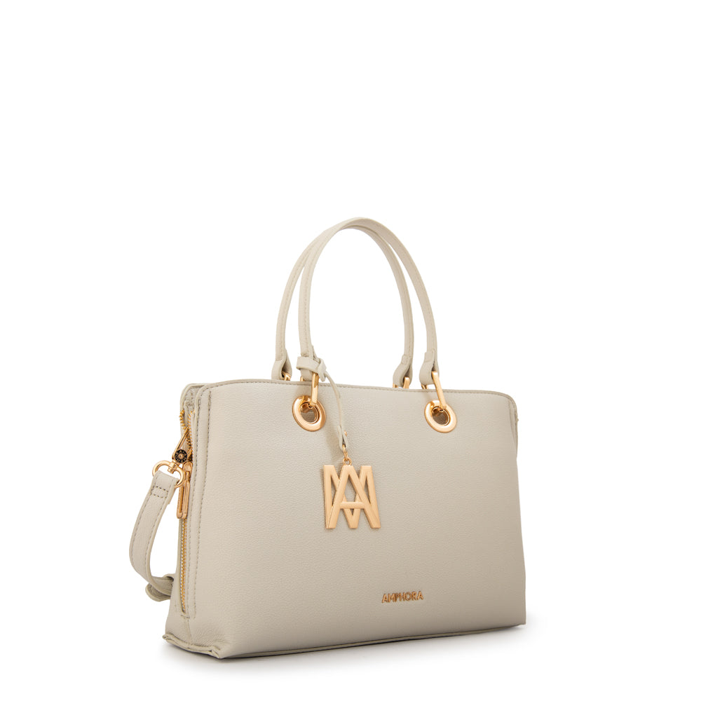 Cartera tote laia mediana blanco crudo