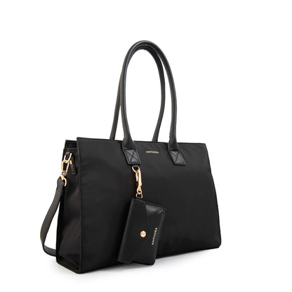 Cartera tote porta notebook mabel grande negro especial