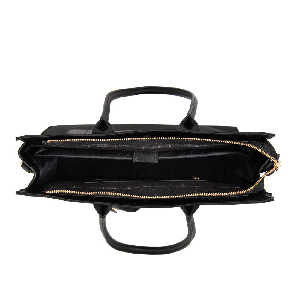 Cartera tote porta notebook mabel grande negro especial