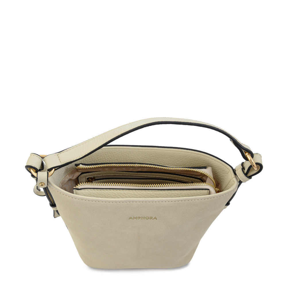 Cartera bandolera renata mediana blanco crudo