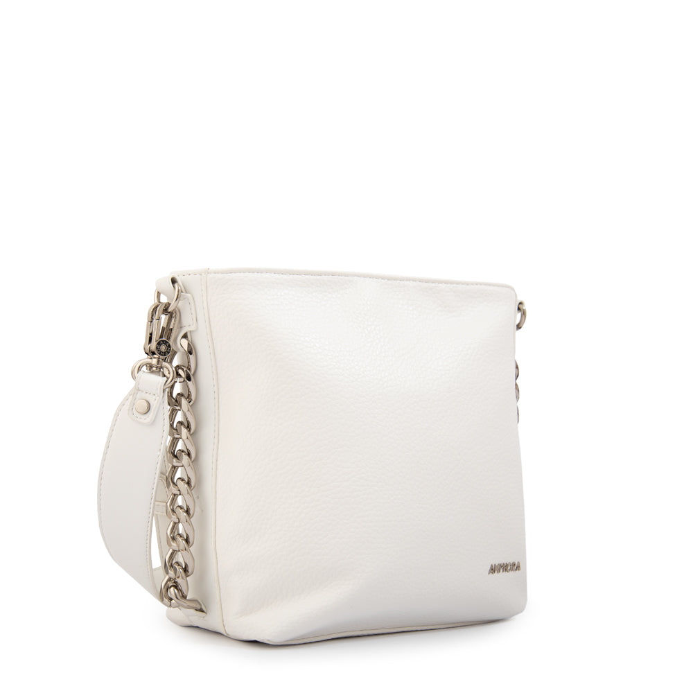 Cartera bandolera tiziana mediana blanco