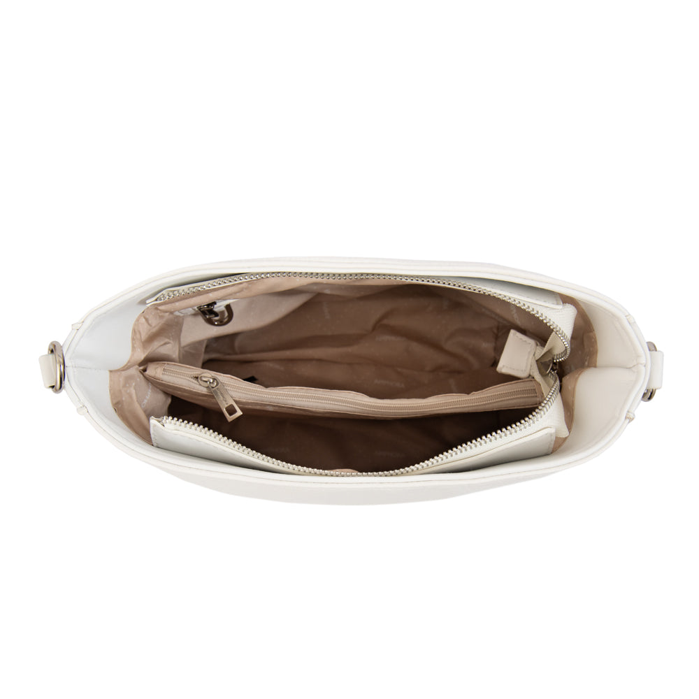 Cartera bandolera tiziana mediana blanco
