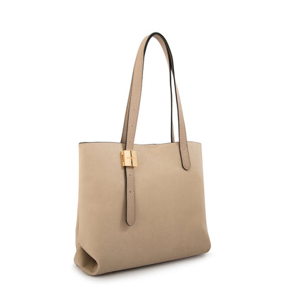 Cartera tote tres divisiones brisy grande beige