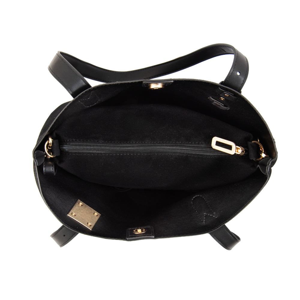 Cartera tote tres divisiones brisy mediana negro