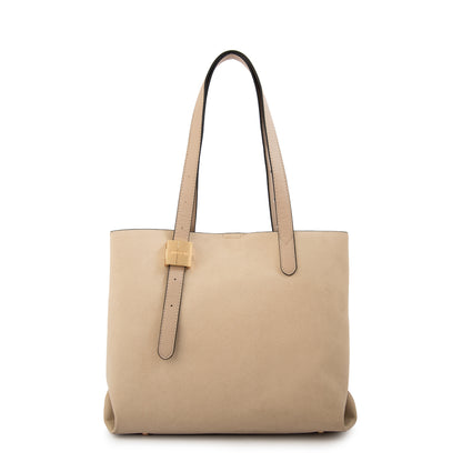 Cartera tote tres divisiones brisy mediana beige