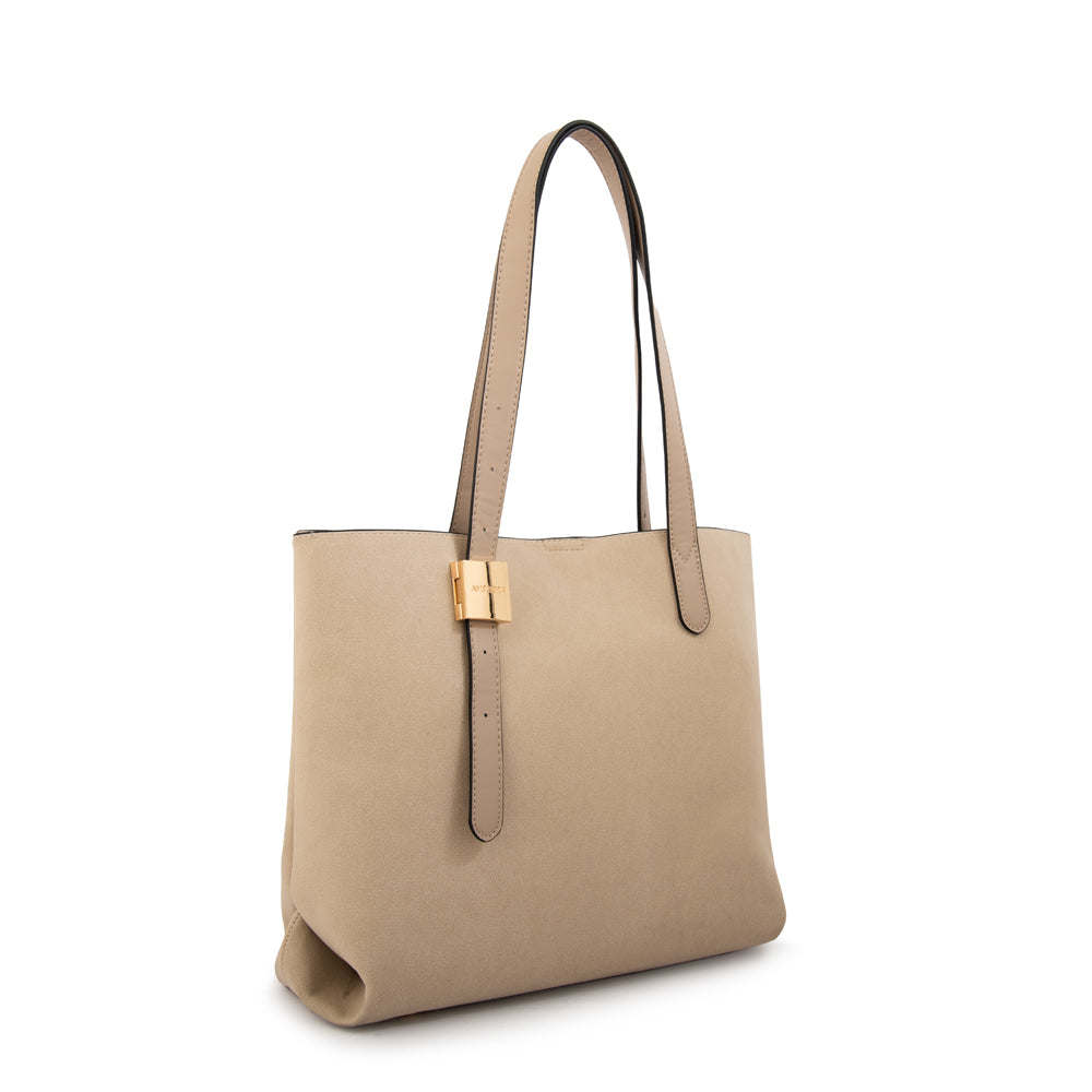 Cartera tote tres divisiones brisy mediana beige