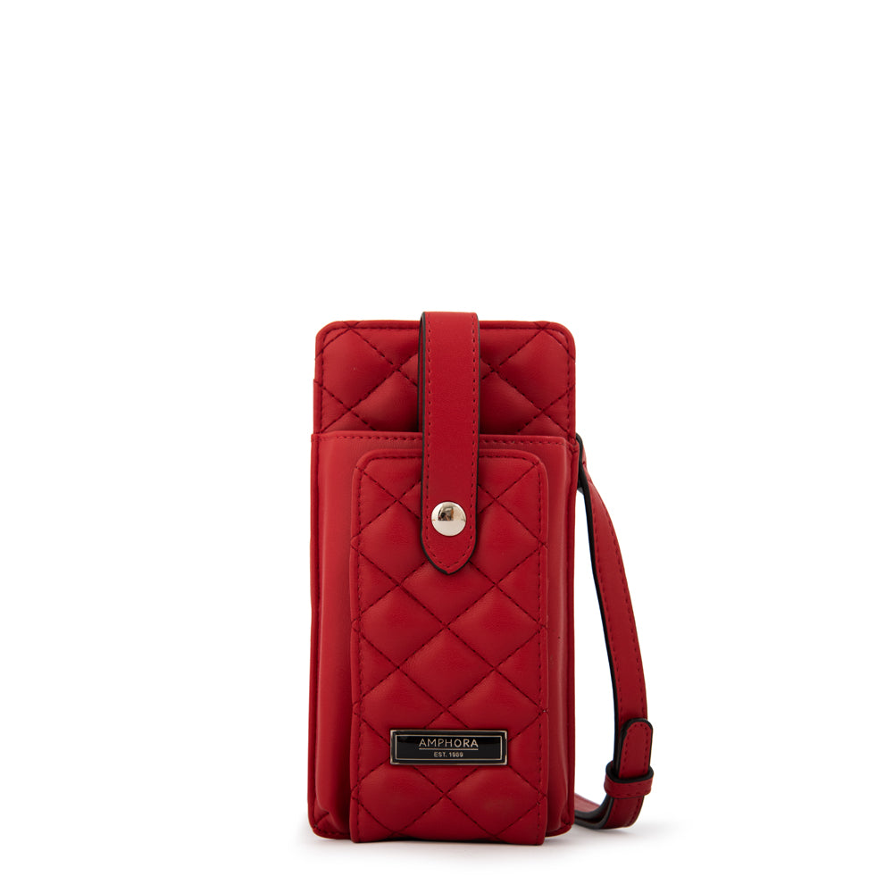 Cartera bandolera porta celular beatriz pequeña rojo