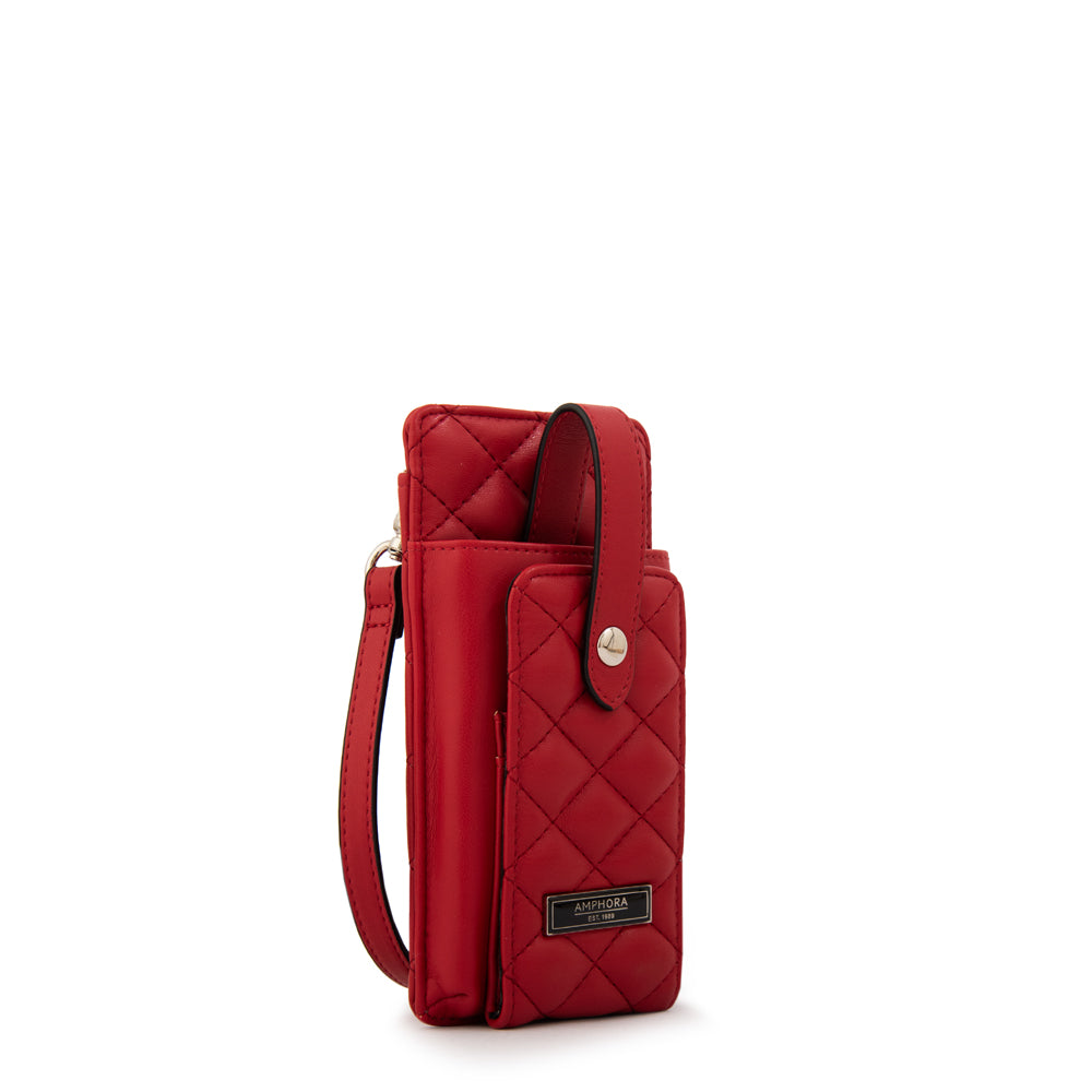 Cartera bandolera porta celular beatriz pequeña rojo