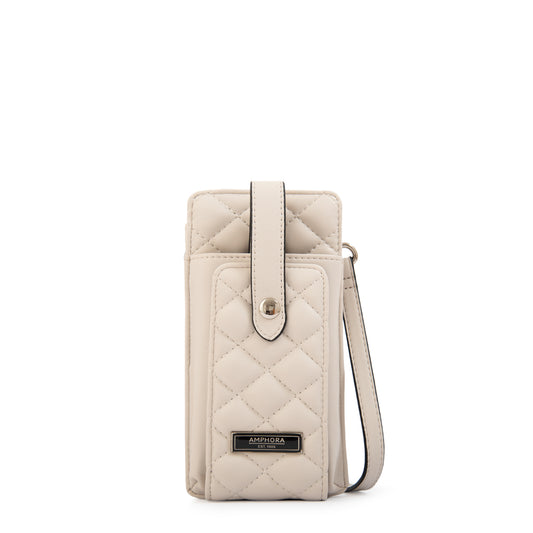 Cartera Bandolera porta celular beatriz pequeña blanco crudo