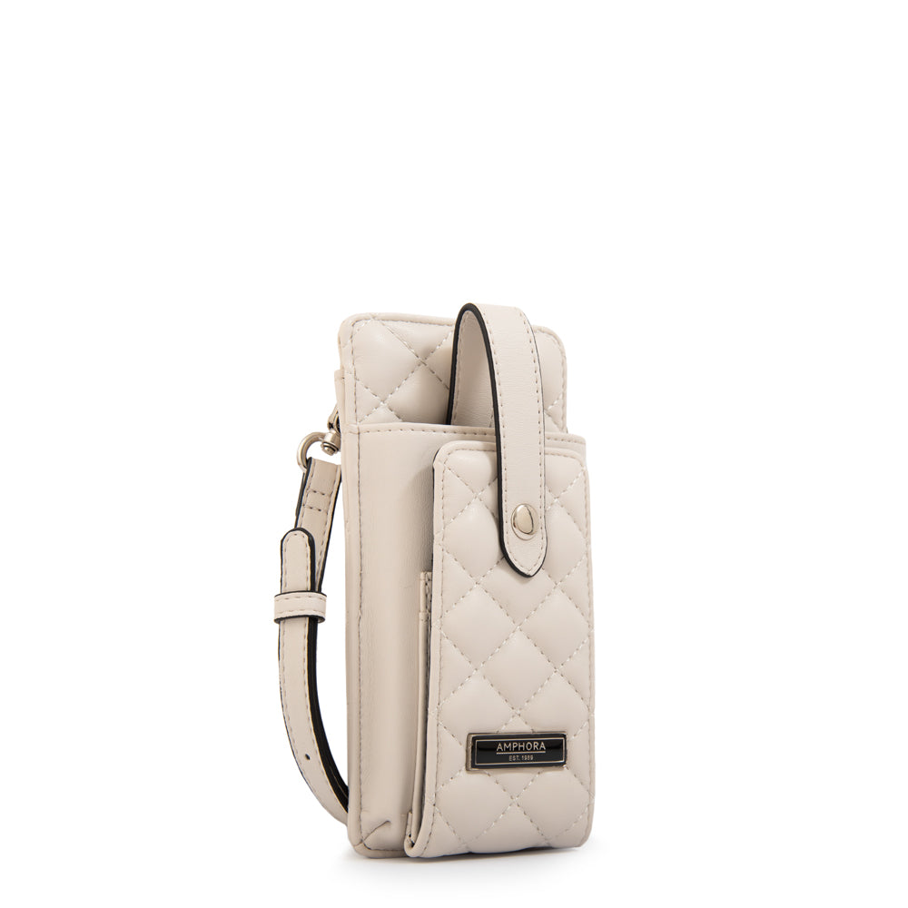 Cartera bandolera porta celular beatriz pequeña blanco crudo