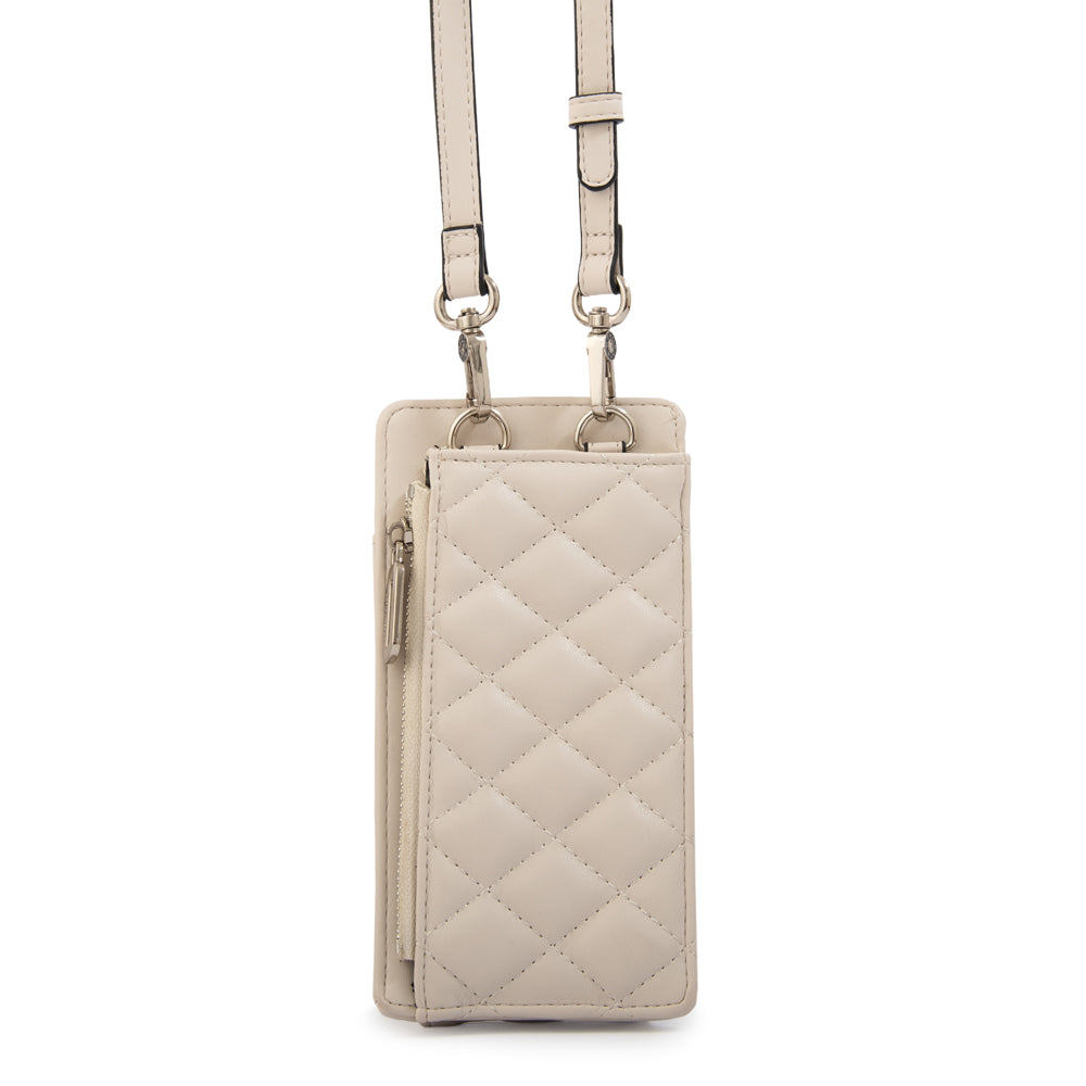 Cartera bandolera porta celular beatriz pequeña blanco crudo