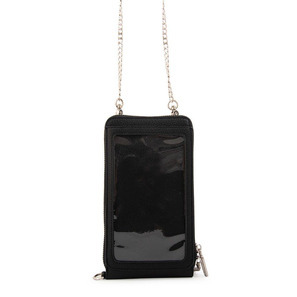 Cartera bandolera porta celular rocy pequeña negro