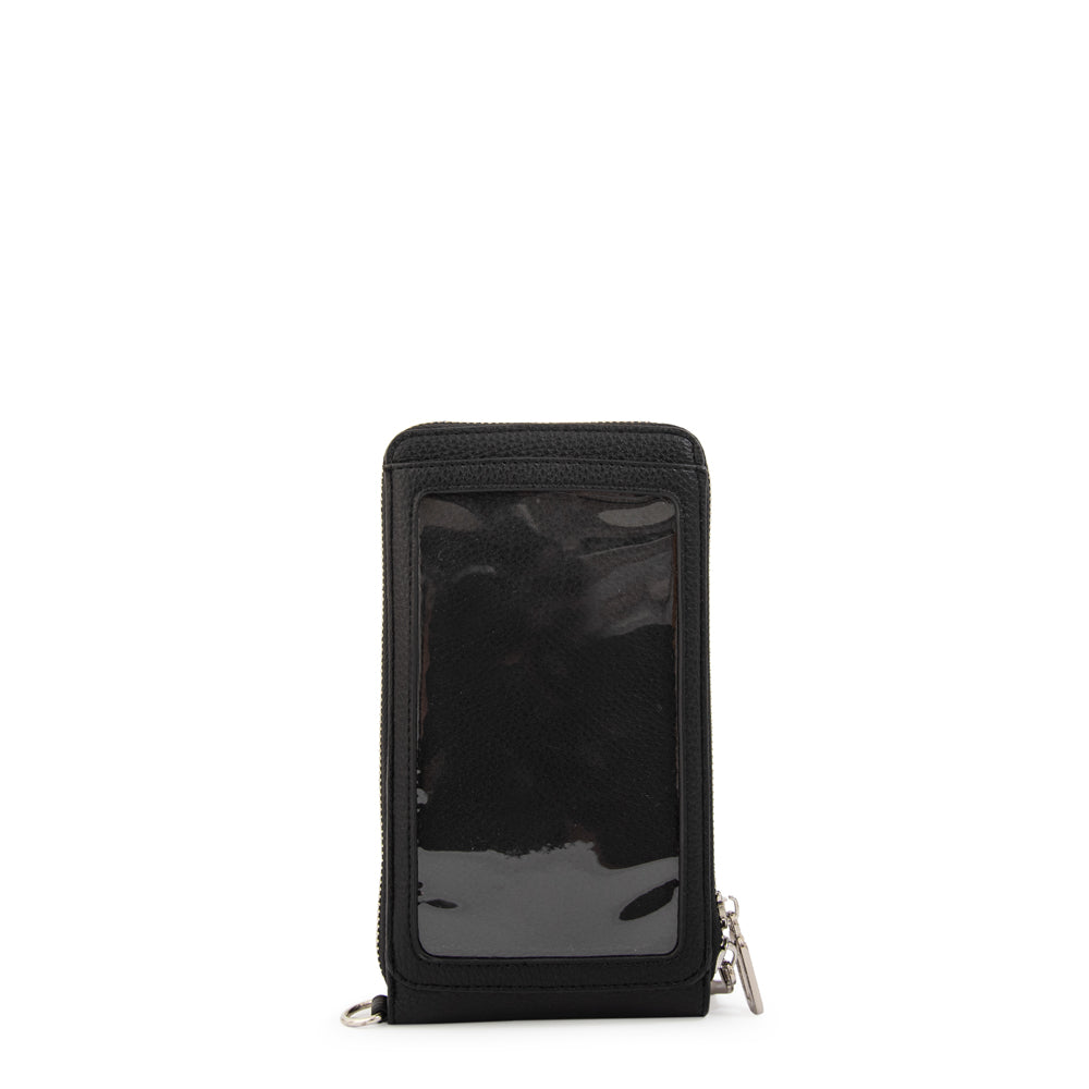 Cartera bandolera porta celular rocy pequeña negro