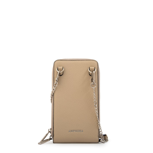 Cartera Bandolera porta celular rocy pequeña beige