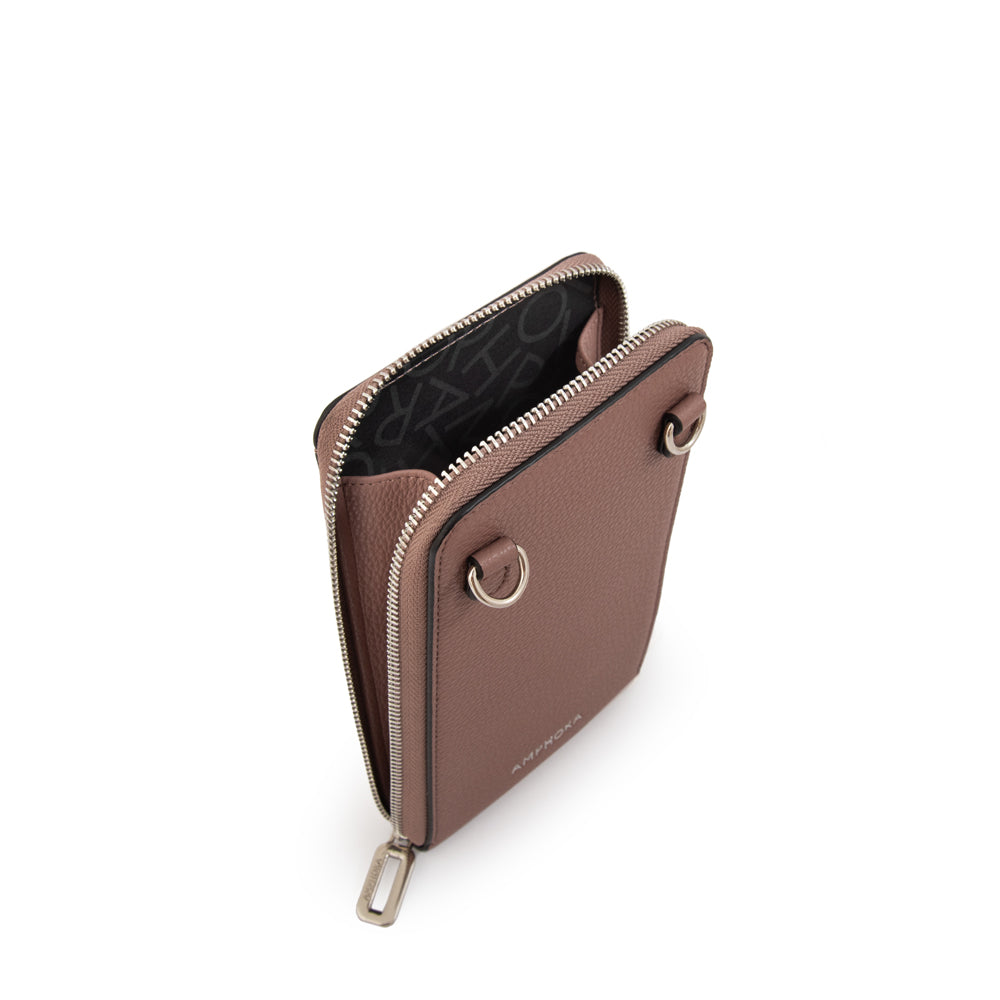 Cartera bandolera porta celular rocy pequeña rosa viejo