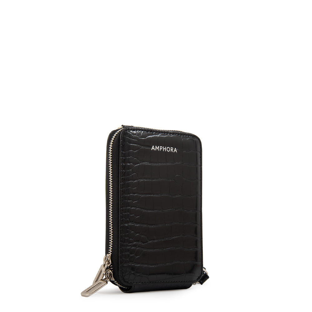 Cartera bandolera porta celular boga pequeña negro