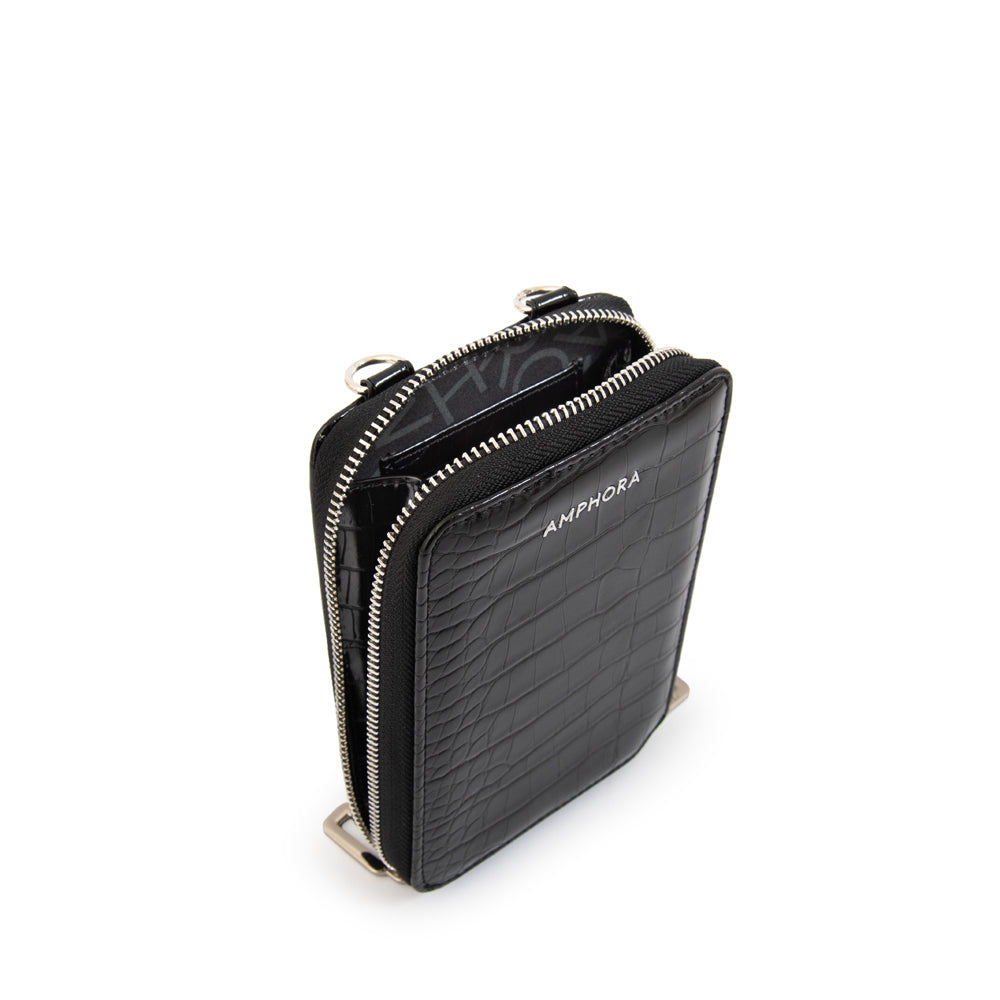 Cartera bandolera porta celular boga pequeña negro