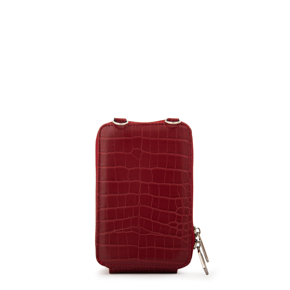 Cartera bandolera porta celular boga pequeña rojo